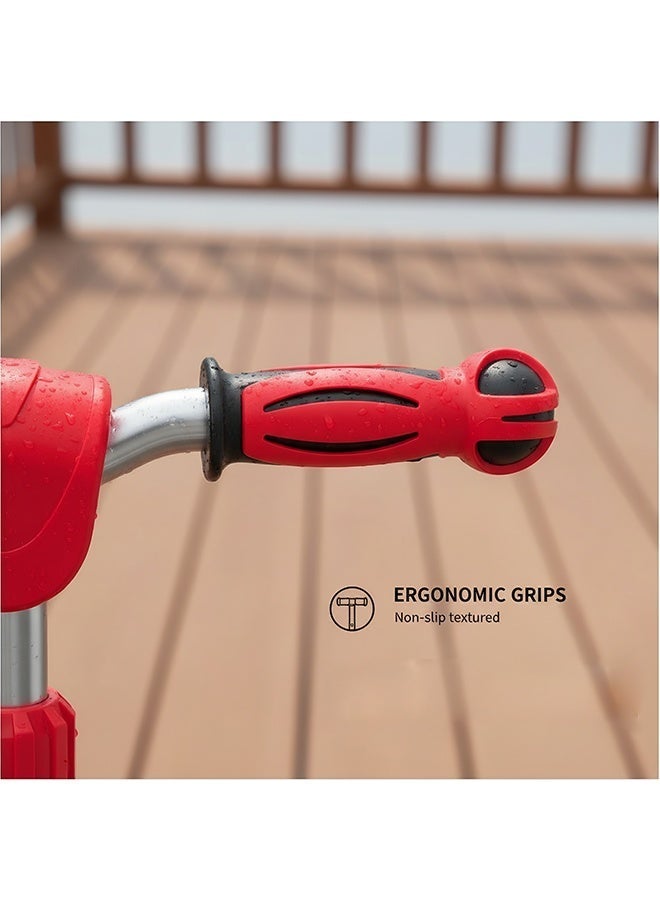 بيوينتي سكوتر للأطفال,دراجة التوازن للأطفال مع 3 عجلات مع مقبض قابل للطي والارتفاع قابل للتعديل لصبي فتاة عمر 3-18 سنة,تميل إلى التوجيه,سطح غير انزلاق,سكوتر للطفل الصغير مع عجلة ضوئية LED والموسيقى - Image 5